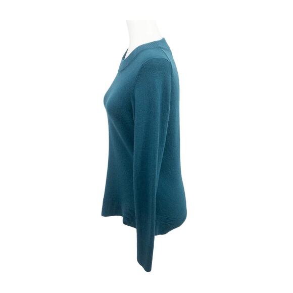 Banana Republic Merino Wool Sweater L Teal Blue Crewneck Minimalist Chic - Picture 2 of 11